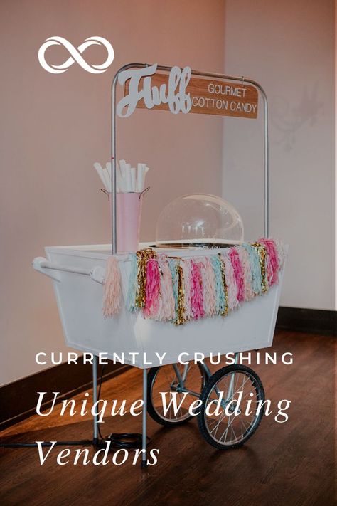 Currently crushing on unique wedding vendors Mobile Cart Ideas, Unique Wedding Vendors, Wedding Vendor Ideas, Vendor Checklist, Wedding Vendor List, Wedding Rental Business, Wedding Rental Ideas, Vendor Tips, Cotton Candy Ideas