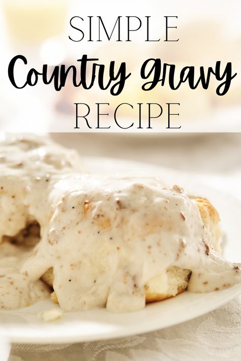 I can almost guarantee you already have the 5 simple ingredients you need to make this simple country gravy recipe! It only takes 10 minutes and it's super easy! #countrygravyrecipe #whitecountrygravyrecipe #HowTOMakeGravy #BrunchRecipe #SumdayMorningRecipe White Gravy Recipe Easy, White Country Gravy Recipe, Breakfast Gravy Recipe, Homemade White Gravy, White Country Gravy, Yogurt Sauces, Country Gravy Recipe, White Gravy Recipe, Homemade Gravy For Biscuits