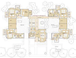 Family Compound Ideas Layout, Family Village Plans, Co Housing Community, Compound House, Multigenerational House Plans, Multigenerational House, Cluster House, Co Housing, Drawing Architecture