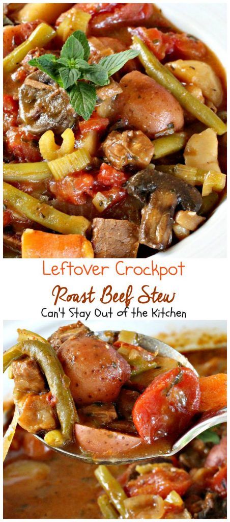 Leftover Crockpot Roast Beef Stew – Can't Stay Out of the Kitchen Crockpot Roast Beef, Brisket Stew, Crockpot Brisket, Tasty Beef Stew Recipe, Leftover Beef Stew, Leftover Roast Beef Recipes, Leftover Pot Roast, Tasty Beef Stew, Leftover Ideas