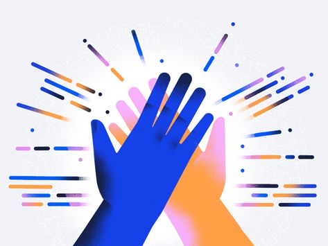 High Five Logo Design, Hands Illustration Simple, Technology Posters, Graphic Design Humor, 캐릭터 드로잉, User Experience Design, Design Jobs, High Five, Hand Illustration