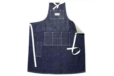 Household Work Wear - The Stronghold's Raw Denim Apron Men Apron, Mercantile Store, Denim Aprons, Jean Apron, Work Kitchen, Utility Apron, Apron Ideas, Selvage Denim, Shop Apron