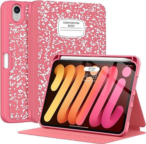 Amazon.com: Supveco iPad Mini Case for ipad Mini 6 8.3" 2021 Case with Pencil Holder-[Pencil Charging+Auto Wake/Sleep],Slim Protective Case with Soft TPU Back Cover for iPad Mini 6th Generation 2021-Watermelon : Electronics Ipad Case With Apple Pencil Holder, Cute Ipad Cases Amazon, Ipad Cover Ideas, Ipad Mini 6 Aesthetic, Ipad Book Case, Pink Penthouse, Ipad Mini Bag, Pink Ipad Case, Starbucks Merchandise