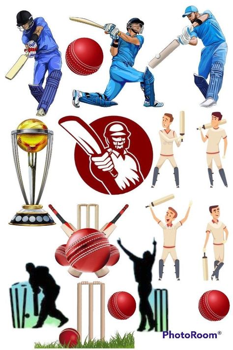 Cricket Toppers For Cake, Cricket Theme Birthday Decoration, Cricket Cake Topper, Cricket Theme Cake Topper Printable, Cricket Theme Cake Birthdays, Cricket Cakes For Boys, Cricket Theme Birthday Party Decoration, Yash Birthday, Cricket Clipart