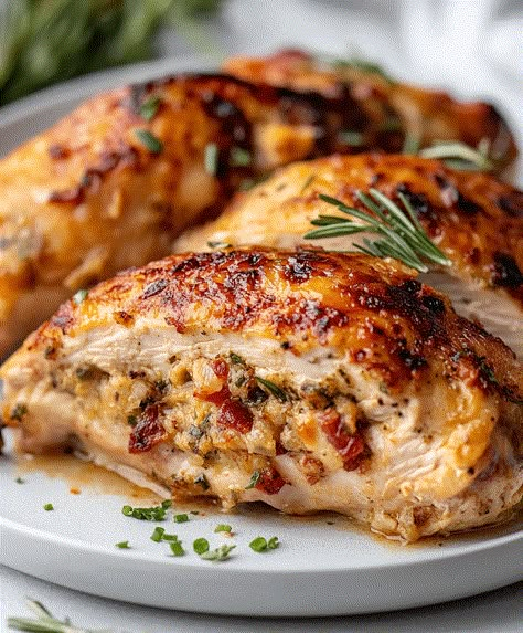 Delicious stuffed chicken breast recipe with a cheesy, flavorful filling for a juicy and satisfying dinner in under 40 minutes. Great Dinner Recipes Families, Dirty Rice Stuffed Chicken, Brie And Cranberry Stuffed Chicken, Stuffed Chicken Thighs Recipes, Stuff Chicken Breast Recipes Easy, Party Main Dish Ideas, Filled Chicken Breast, Stuffed Chicken Breast Recipes Baked, Stuffed Chicken Breast With Stuffing