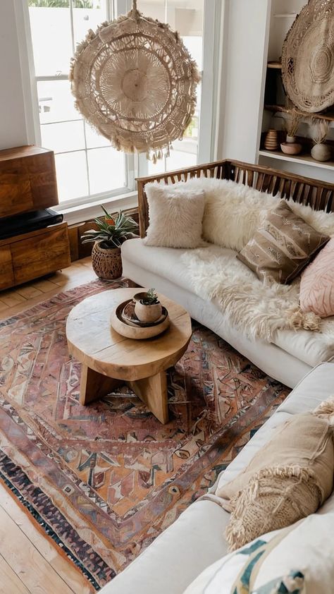 Unlock the Bohemian Look: 17 Cozy Ideas for Your Living Room Makeover 37 Afro Bohemian Style Decor, Colorful Boho Living Room, Boho Modern Living Room, Boho Chic Interior Design, Colorful Scandinavian, Earthy Minimalist, Cozy Inspiration, Cozy Boho Living Room, Fall Bedroom Ideas