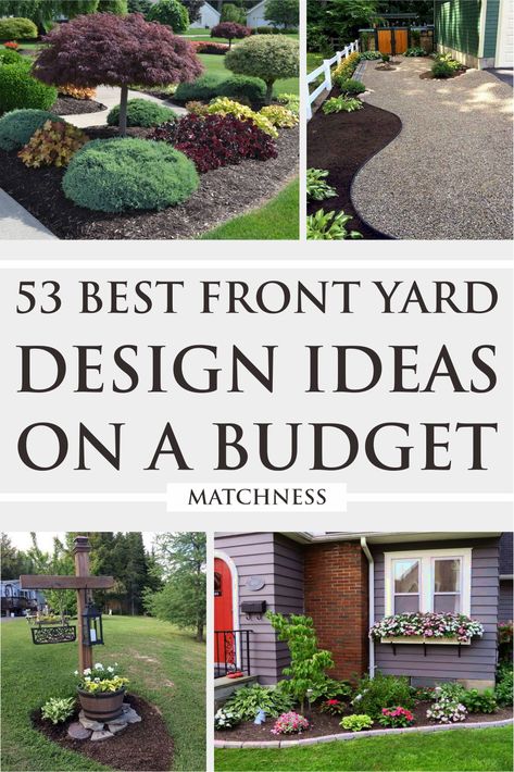 53 Best Front yard Design Ideas on a Budget Frontyard Landscape Ideas House, Landscape Design For Farmhouse, Front Entryway Garden Ideas, Front Entryway Landscape Ideas, Ranch House Landscaping Ideas, Front Yard Landscaping Ideas Ranch House, Landscape Ideas For Front Of House Ranch, Ranch Landscape Ideas Front Yard, Lawn Decor Ideas Front Yards