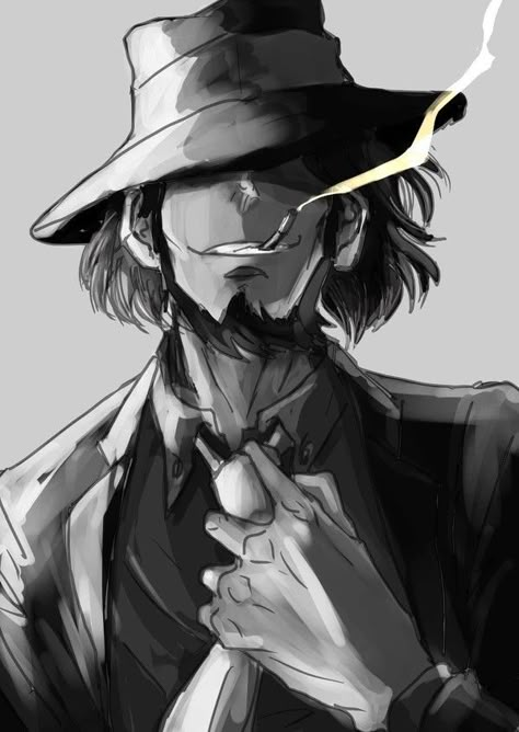 Daisuke Jigen Fanart, Jigen Daisuke Fanart, Jigen Daisuke, Lupin Iii Fanart, Lupin 3, Detective Aesthetic, Lupin The 3rd, Lupin The Third, Stick Figure Drawing