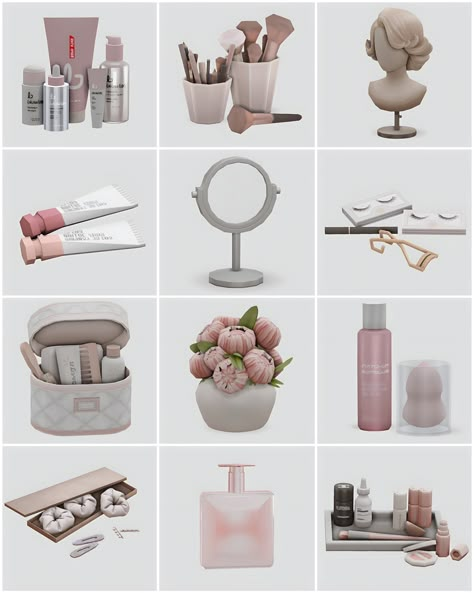 Sims 4 Vanity Essentials CC Finds Downloadable Sims 4 Cc, Makeup Set Sims 4 Cc, Make Up Clutter Sims 4 Cc, Sims 4 Make Up Decor, Sims 4 Cc Vanity Set, Furniture Sims 4 Cc Kitchen, Sims 4 Cc Furniture Clutter Makeup, Decorations Cc Sims 4, Sims 4 Cc Make Up Clutter