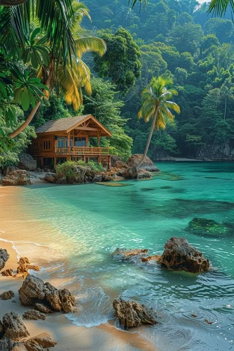 Dream Beach Houses, Dream Life House, Pretty Landscapes, Fantasy Places, Dream Beach, Beautiful Landscape Wallpaper, Jolie Photo, Dream House Exterior, Beautiful Nature Pictures