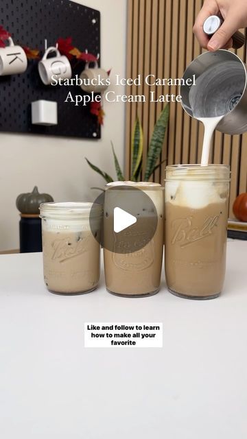 Katerina Diaz on Instagram: "Starbucks Iced Caramel Apple Cream Latte -COPY KAT RECIPE🍎🍁

Hot digitty dawg this drink is delicious!!! If you’ve tested and loved the Starbucks version, you’ll fall in love with Thornes at home recipe!!

Comment the word “APPLE” and I’ll DM ya the full recipe🍎" Salted Caramel Latte Recipe, Caramel Latte Recipe, Melting Butter, Apple Cream, Caramel Latte, Nat King Cole, Latte Recipe, King Cole, Starbucks Iced