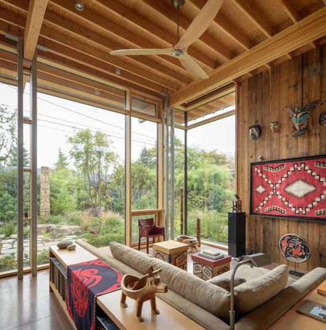 Native American Interior Design, Native American Interior, Kundig Architecture, American Interior Design, Olson Kundig, Sustainable Interior, Sustainable Interior Design, Plywood Walls, American Interior