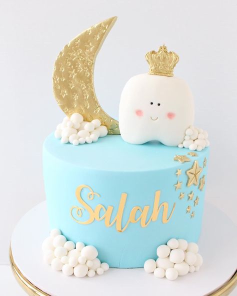 First Tooth Ideas, First Tooth Cake, Congratulations Cake, Tooth Cake, Cookies Cupcake, Moon Clouds, Creative Birthday Cakes, Birthday Event