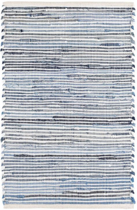 Denim Rag Rugs, Dash And Albert, Flat Woven Rug, Cotton Area Rug, Cotton Jeans, Cottage Ideas, Rag Rug, Cotton Rug, Woven Cotton