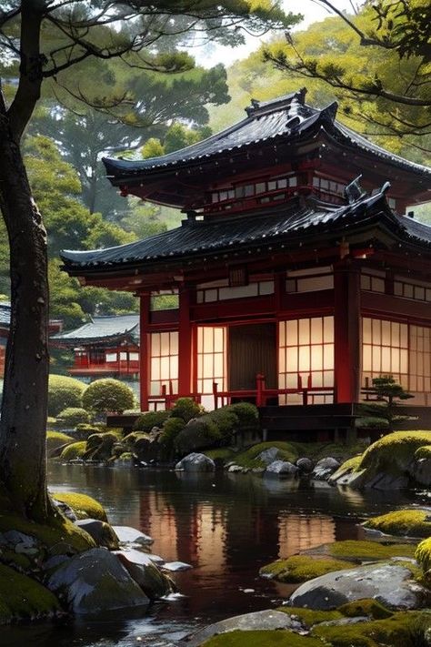 Japanese Temple Architecture, Ancient Japanese House, Ancient Korean Architecture, Japanese Temple Aesthetic, Japan Architecture Traditional, Korean Castle, Traditional Asian House, House Design Traditional, Traditional Japanese House Exterior