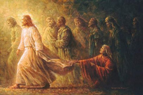 l'emorroissa Se riuscirò a toccare solo un lembo del suo mantello... Images Of Christ, Pictures Of Christ, Pictures Of Jesus, Lds Art, Jesus Christ Art, Christian Artwork, Prophetic Art, Healing Music, Pictures Of Jesus Christ