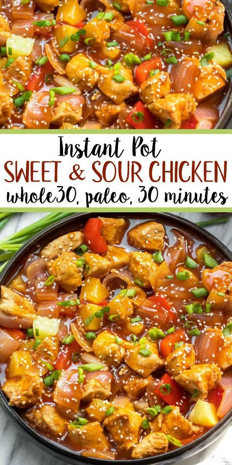 Whole30 Meal Prep, Sweet Sour Chicken, Pot Recipes Easy, Sweet N Sour Chicken, Healthy Instant Pot Recipes, Paleo Diet Recipes, Instant Pot Recipes Chicken, Recipe 30, Easy Instant Pot Recipes