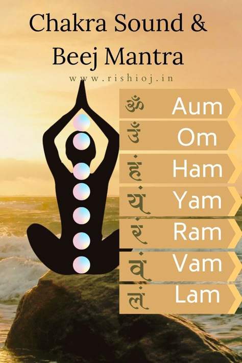 Here are the beej mantras of each chakra. Chant these mantras while meditating. Learn more about chakra, chakra balancing. Chakra Meditation Guided, Chakra Meditation Art, Chakra For Beginners, Chakra Mantra, Chakra Healing Meditation, Yoga Facts, Chakras Meditation, Chakra Health, Mantra For Good Health