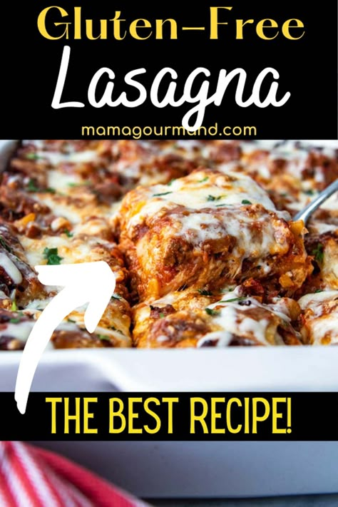 Best Gluten Free Lasagna Recipe, Gluten Free Lasagna Recipe, Gluten Free Family Meals, Beef Lasagna Recipe, Dinner And Lunch Recipes, Homemade Meat Sauce, Ricotta Filling, Gf Meals, Gluten Free Dinner Recipes