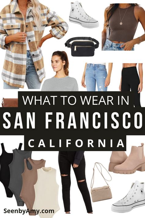 Outfits For San Francisco, California Vacation Outfits, San Francisco Summer Outfit, San Francisco Packing List, Ca Outfits, San Francisco Winter, California Fashion Summer, Day Trip Outfit, Outfits For Traveling