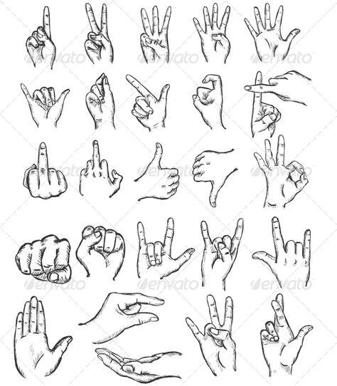 Sketch Finger Gestures Gang Sings Hands, Posture Drawing, Hand Gesture Drawing, How To Draw Fingers, Learn To Sketch, Hand Gestures, Drawing Examples, Hand Drawing Reference, Gesture Drawing