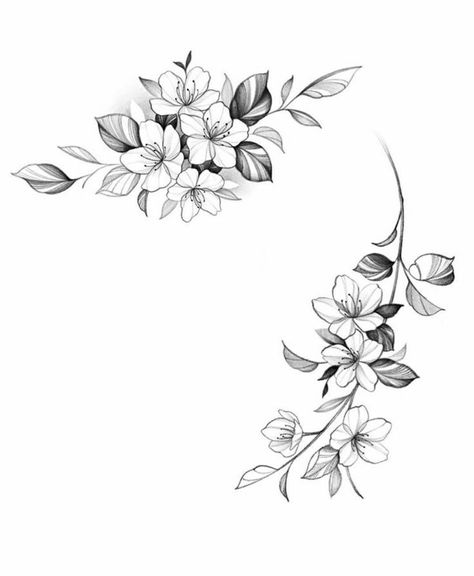 Linework Flower Tattoo Design, Linework Flowers Tattoo, Fineline Floral Tattoo Design, Jasmine Flower Tattoo Arm, Jasmine Flowers Drawing, Jasmine Tattoo Design, Delicate Floral Tattoo Design, Flower Tattoo Illustration, Jasmine Flowers Tattoo