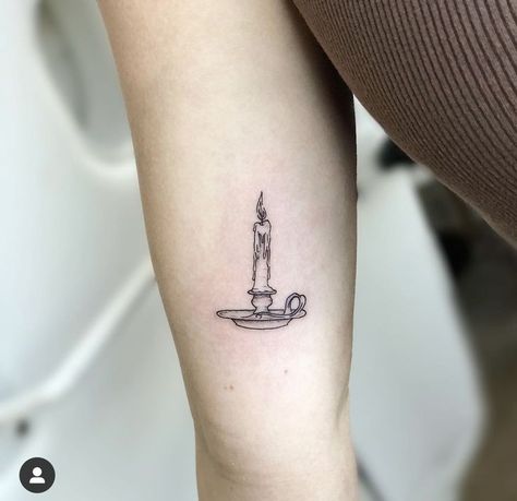 Vintage Candle Tattoo, Tiny Candle Tattoo, Small Window Tattoo, Fine Line Candle Tattoo, Simple Candle Tattoo, Black Flame Candle Tattoo, Incense Tattoo, Candle Tattoo Ideas, Candle Flame Tattoo