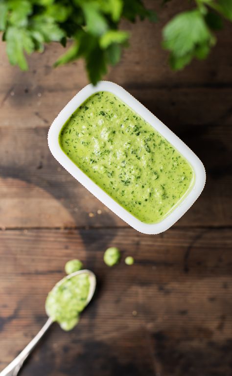 This zesty uncooked Chimichurri Verde Sauce is the perfect accompaniment for grilled meats and vegetables. chimichurri | chimichurri arengentino | easy chimichurri sauce | chimichurri verde Easy Fish Dinner, Easy Chimichurri Sauce, Chimichurri Sauce Recipe, Verde Sauce, Chimichurri Recipe, Bbq Pork Ribs, Pork Rib Recipes, Homemade Pantry, Grilled Meats