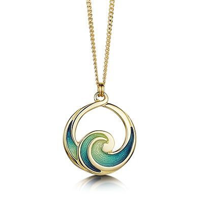 Pentland - Pendant - Sheila Fleet Jewellery Metal Clay Art, Wave Jewelry, Ocean Inspired Jewelry, Ocean Necklace, Gold Waves, Nature Necklace, Ocean Jewelry, Jewelry Workshop, Nature Inspired Jewelry