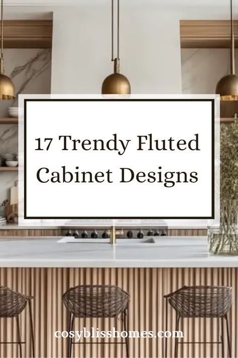 Looking to revamp your home? These 17 fluted cabinet ideas are just what you need for a stylish makeover! From elegant Art Deco-inspired designs to modern and minimalist styles, learn how to incorporate these trendy cabinets into any room in your house, including the kitchen, living room, and bedroom. Fluted cabinets add texture and charm that blend fantastic aesthetics with practical storage solutions. Explore this collection and transform your space on a budget without compromising on design. Tambour Cabinet Kitchen, Kitchen Fluted Panel, Diy Fluted Island, Ribbed Glass Kitchen Cabinets, Fluted Wall Panel Kitchen Island, Fluted Cabinet Door Diy, Fluted Island Kitchen, Reeded Glass Cabinets, Trendy Cabinets