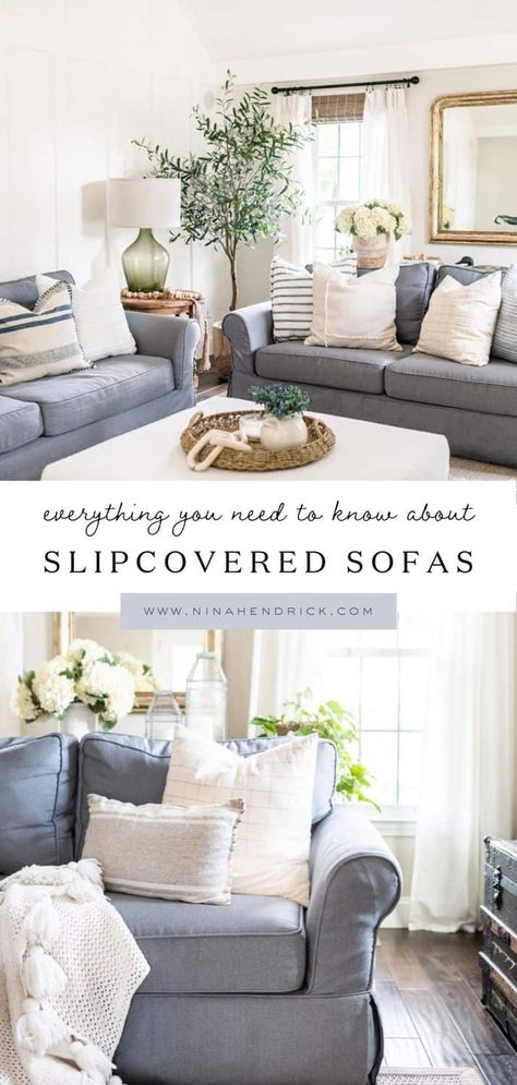 Cindy Crawford Home Beachside Walk Blue Denim Sofa, Charcoal Slipcover Sofa, Slip Cover Couch Living Room, Denim Slipcovered Sofa, Velvet Slipcover Sofa, Slipcover Sectional Sofa, Best Slipcovered Sofa, Slip Cover Sofa Living Room, New England Style Living Room