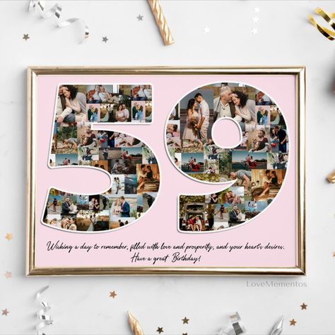 59 years old gift photo collage Birthday Ideas For Men, 59th Birthday Ideas, Anniversary Gift Ideas For Him, 59 Birthday, 59th Birthday, Her And Him, Anniversary Gift Ideas, A Day To Remember, Birthday Dinner