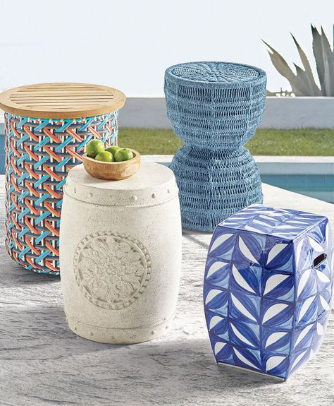 Shop outdoor accent tables from Frontgate. Garden Sitting Areas, Tropical Patio, Patio Accent Table, Outdoor End Table, Frontgate Outdoor, Frontgate Outdoor Furniture, Garden Stools, Outdoor End Tables, Outdoor Patio Table