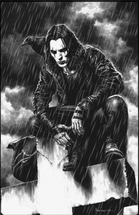 Crows Artwork, Arte Heavy Metal, Crow Movie, Crow Art, Horror Movie Art, The Crow, Gothic Art, Movie Art, A Drawing