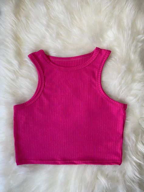 Cropped Rosa Pink, Crop Top Rosa, Jeans Cropped, Simple Trendy Outfits, Top Crop, Perfect Life, Tank Top Cami, Trendy Outfits, Womens Tees