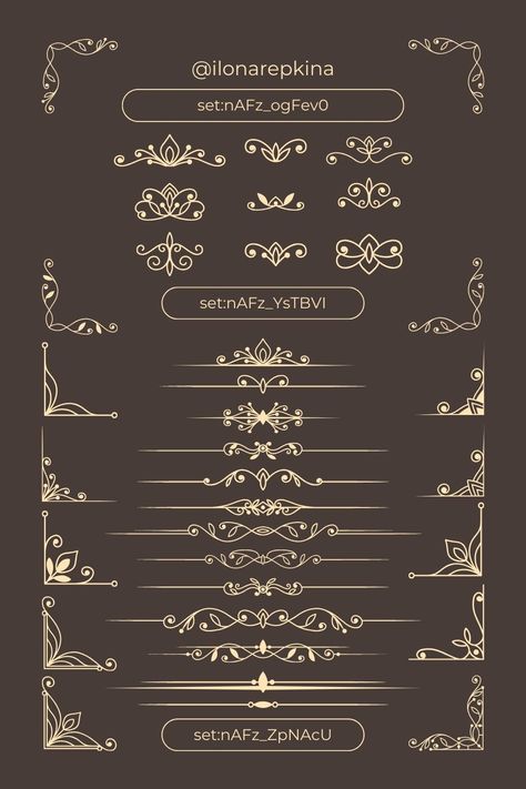 Gold Dividers & Flourishes - Canva Elements Collection elementsprocanva #elementskeywords #editcanva Keyword Design, Watermark Ideas, Graphic Shapes Design, Keyword Elements Canva, Desain Buklet, Digital Invitations Wedding, Canvas Learning, 카드 디자인, Graphic Design Fonts