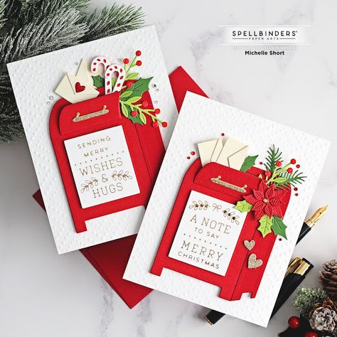 Spellbinders Parcel And Post Mailbox, Spellbinders Mailbox Cards, Birthday Post Card Design, Spellbinders Christmas Cards 2024, Spellbinders Parcel And Post Cards, Spellbinders Parcel And Post, Spellbinder Mailbox, Scrapcards Ideas, Mailbox Card