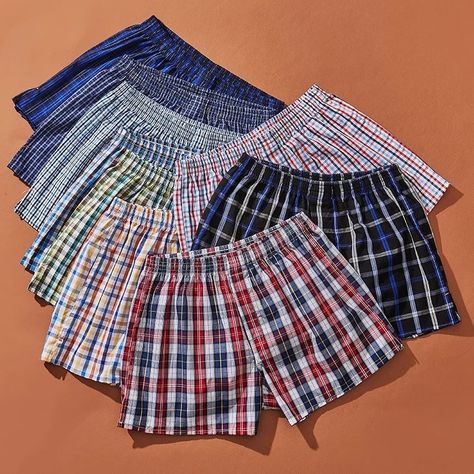 Plaid Boxers, Boxers Shorts, Boxer Pants, Cotton Boxer Shorts, Men Boxers, Casual Home, Mens Boxers, Pants Casual, Boxer Shorts