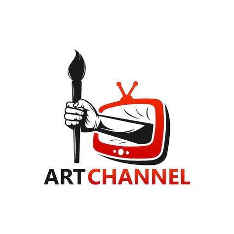 Art channel logo template design vector,... | Premium Vector Art Channel Logo, Arts Pencil, Creative Symbol, Newspaper Logo, Emblem Design, Channel Logo, Scene Drawing, Birthday Party Theme Decorations, Drawing Tutorial Easy