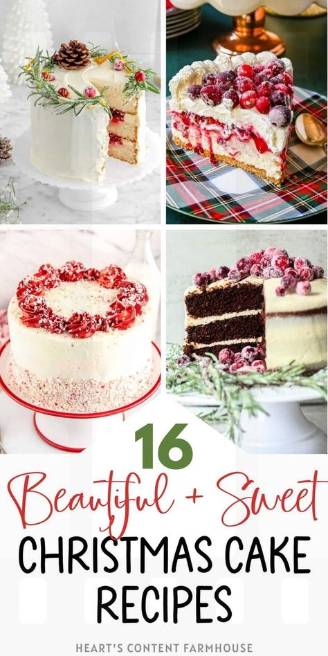 Explore 16 Christmas cake recipes that are so beautiful, you'll hesitate to slice into them! Perfect for adding a touch of elegance to your holiday celebrations. Elegant Christmas Desserts, Beautiful Christmas Cake, Chocolate Spice Cake, Holiday Cake Recipes, Christmas Desserts Cakes, Christmas Bundt Cake, Homemade Christmas Cake, Traditional Christmas Cake, Easy Christmas Cake Recipe