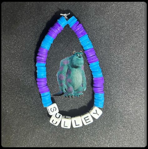 Sulley (Monster, Inc.) Heishi Bracelet #handmadebracelet #heishibracelets #beadedbracelets #bracelets #personalizedbracelets #personalizedbracelet #etsy #etsyshop #etsyseller #etsyfinds #etsysellersofinstagram #etsyjewelry #etsyjewelryshop #monsterinc #monsterincfan #monsterinccosplay #monsterincsulley Clay Bead Bracelet Ideas Black, Disney Clay Bead Bracelet Ideas, Disney Clay Bead Bracelets Ideas, Disney Bracelets, Fan Bracelet, Clay Bead Bracelet Ideas, Bead Bracelet Ideas, Pony Bead Bracelets, Heishi Bracelet