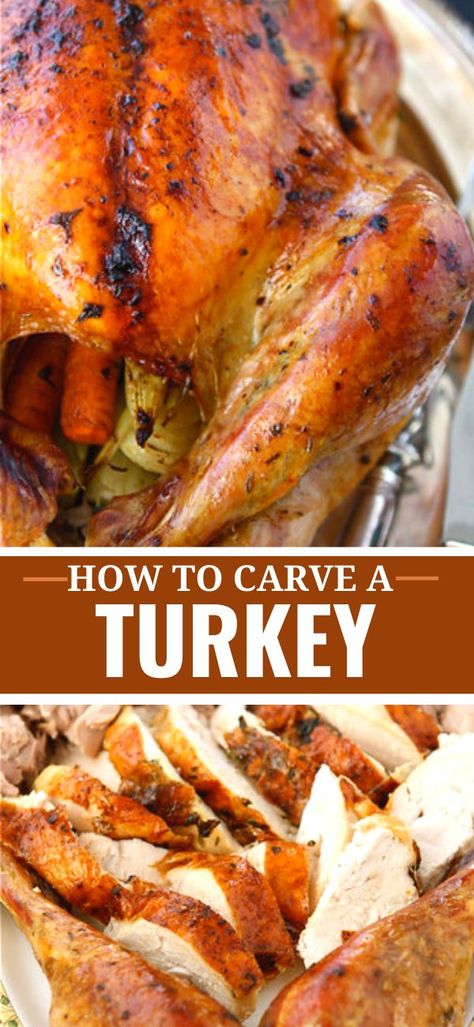 Best Turkey Stuffing, Best Roast Turkey Recipe, Easy Turkey Recipes Thanksgiving, Carve A Turkey, Easy Thanksgiving Turkey, Spatchcock Turkey, Carving A Turkey, Turkey Glaze, Friends Recipes