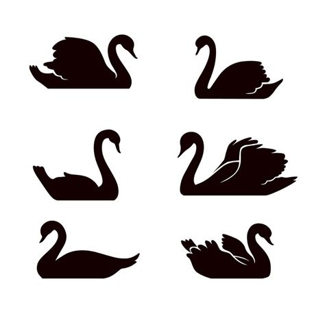 Swan Silhouette, New Age Tattoo, Age Tattoo, Lord Rings, Swan Tattoo, Swan Party, Gala Invitation, Princess Illustration, Cool Silhouettes