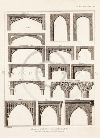 Vintage 1800s Sepia Illustration of Antique Archway Architectures - MISCELLANEOUS TRACTS RELATING TO ANTIQUITY by Society of Antiquaries in London. 1800s Architecture, Becoming Elizabeth, Antiques Repurposed, Classical Elements, Building Illustration, Sacred Architecture, London Architecture, Hogwarts Castle, Architecture 3d