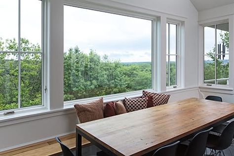 What you need to know about picture windows Picture Window In Dining Room, Sunroom Picture Window, Picture Window With Casement Windows, Picture Window Dining Room, Dining Room Picture Window, Exterior Picture Window, Picture Window With Side Windows, Exterior Windows Styles, Picture Window Living Room