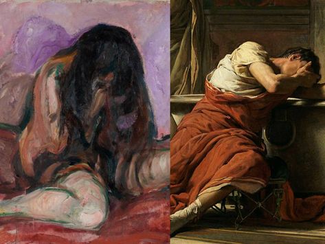 10 paintings about grief that reflect the excruciating pain of loss Doomed Romance, Bible Paintings, Romanticism Artists, Artemisia Gentileschi, Drawing S, Loss Of Mother, Expressionist Artists, Emotional Scene, John William Waterhouse