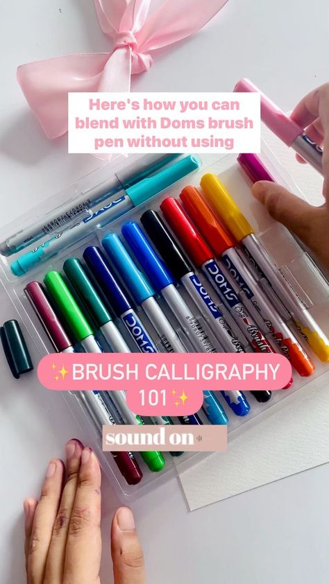 sharifaslove on Instagram: ✨Brush Calligraphy 101- Part 2✨ 👉🏻If you want to learn the art of beginners brush calligraphy then join my next workshop from 1st to 3rd… How To Blend Brush Pens, Brushpen Calligraphy Letters, Art With Brush Pens, Calligraphy With Brush Pens, Blending Letters, Calligraphy Brush Pen, Book Cover Page Design, Tag Book, Cover Page Design