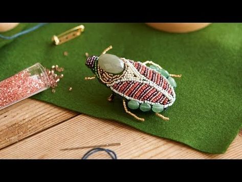 Beetle brooch with beads - DIY by Søstrene Grene - YouTube Insect Jewelry Diy, Homemade Jewellery, Diy Rag Dolls, Beetle Brooch, Beaded Things, Beading Embroidery, Insect Jewelry, The Sisters, Homemade Jewelry