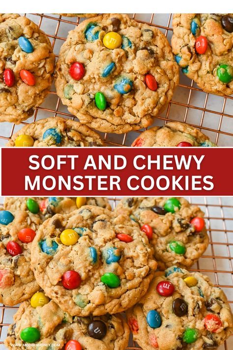 Eminem Cookies Recipe, Easy Delicious Cookies Simple, Best Ever Monster Cookies, Peanut Free Monster Cookies, Monster Cookies Pioneer Woman, Peanut Butter Chocolate Chip Oat Cookies, Brown Butter Monster Cookies, Best Chewy Monster Cookies Recipe, Healthier Monster Cookies