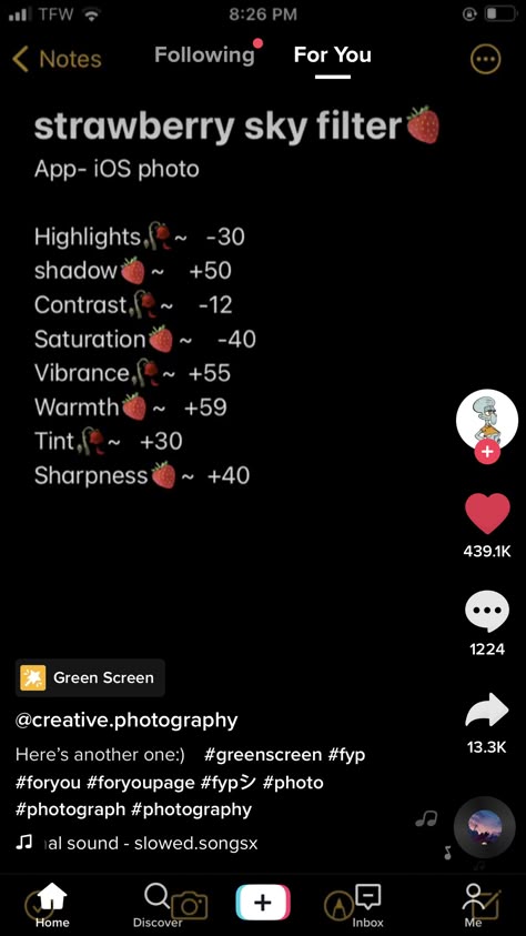 Strawberry Skies Filter, How To Break The Filter On Cai, Filters For Android, Pretty Filters, Pretty Filter, Photo Editing Filters, Vsco Filter Instagram, Editing Filters, Picture Edits